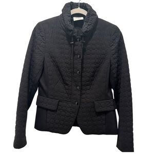 Akris Punto collared jacket adjustable Black waist Size 8